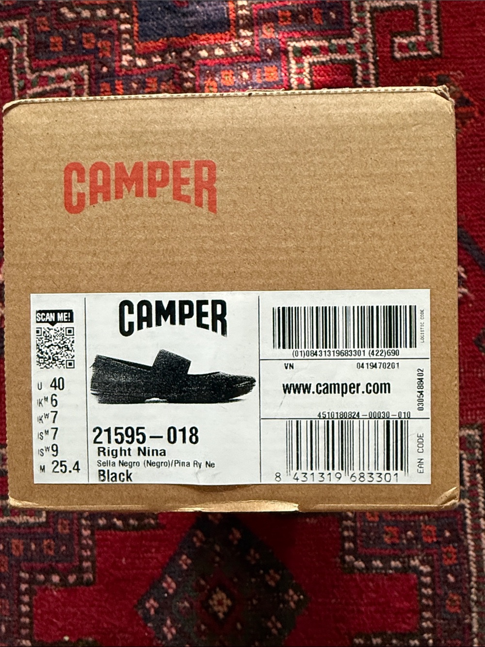 Camper Right Nina Black Leather Maryjane new in box sz 40 8.5 9 - Picture 6 of 9